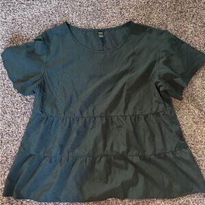 SHEIN Dark Green Tiered Blouse